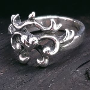 Artisan Hand Made Sterling Flame Heart Ring